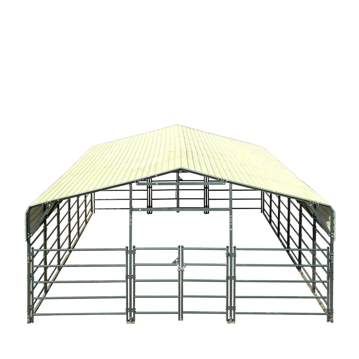 20' x 30' Livestock Corral Panel Metal Shed, 7' Sidewall Height, 5' Corral Panel Height, 600 Sq-Ft, 27 GA Corrugated Panels, TMG-MS2030LC - Image 6