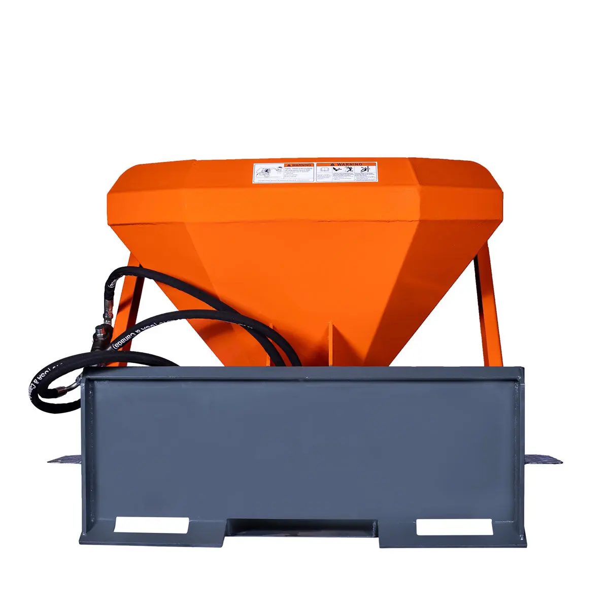 Skid Steer Tilt-N-Scoop Material Spreader, 10 Cu-Ft Capacity, 30' Wide Spread Range, Snow salt spreader,6.5-12 GPM Flow Rate, Sidewalk Skirt, Universal Mount, TMG-MSS10 - Image 9