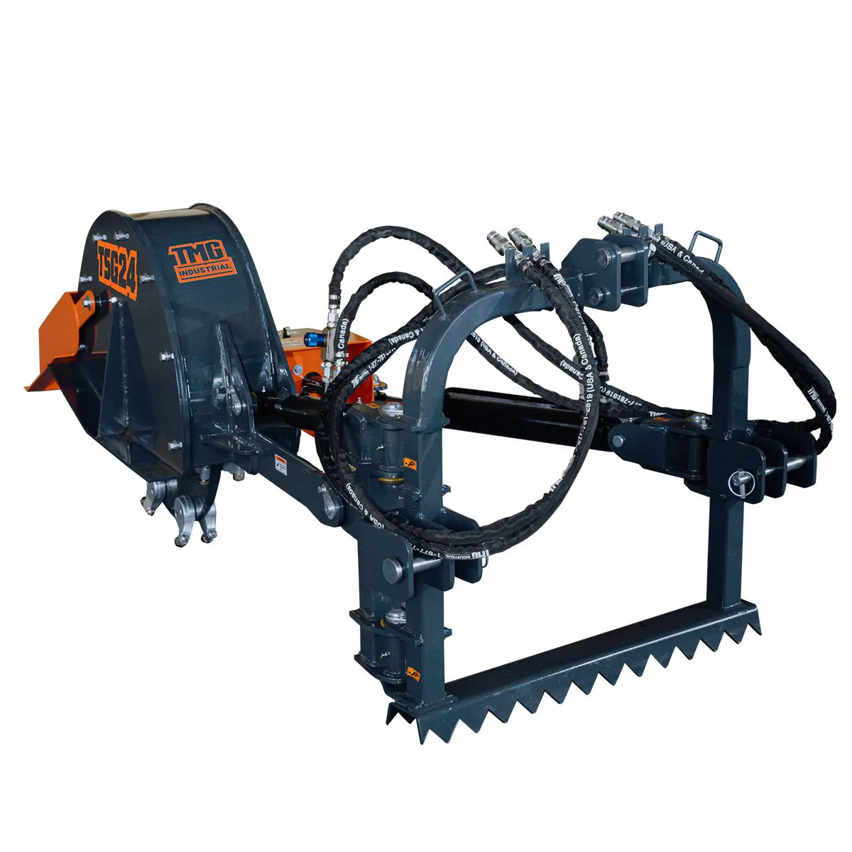 3-Point PTO Stump Grinder, 20-60 HP, Cat 1 & 2 Hookups, 12" Below & 18" Above Ground, 40° Cutting Arc, TMG-TSG24 - Image 4