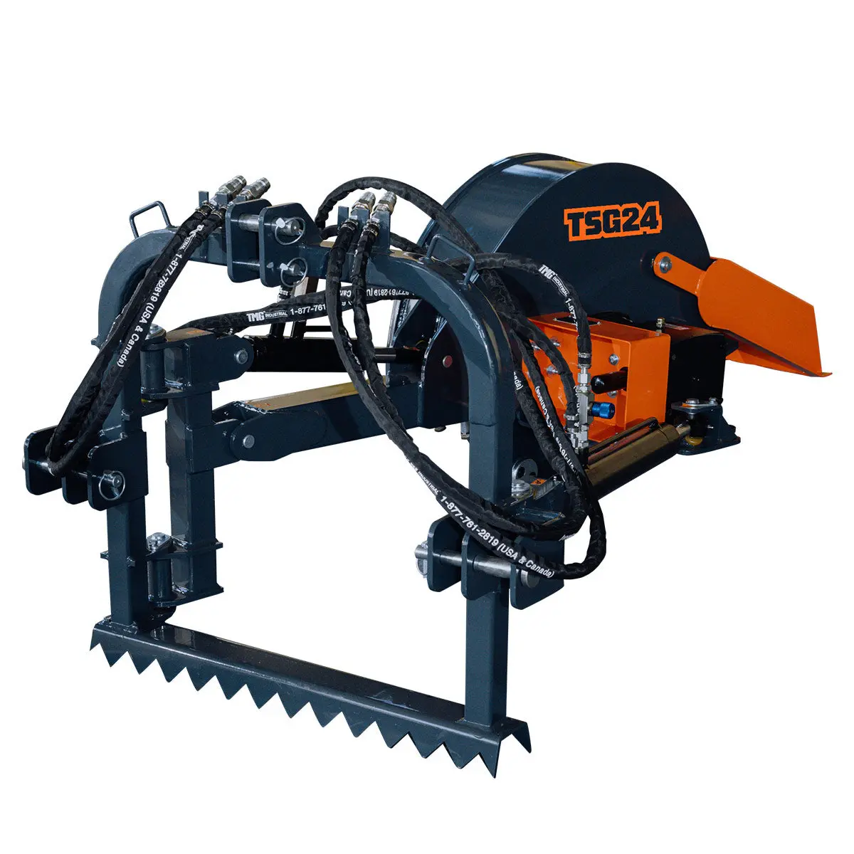 3-Point PTO Stump Grinder, 20-60 HP, Cat 1 & 2 Hookups, 12" Below & 18" Above Ground, 40° Cutting Arc, TMG-TSG24 - Image 6