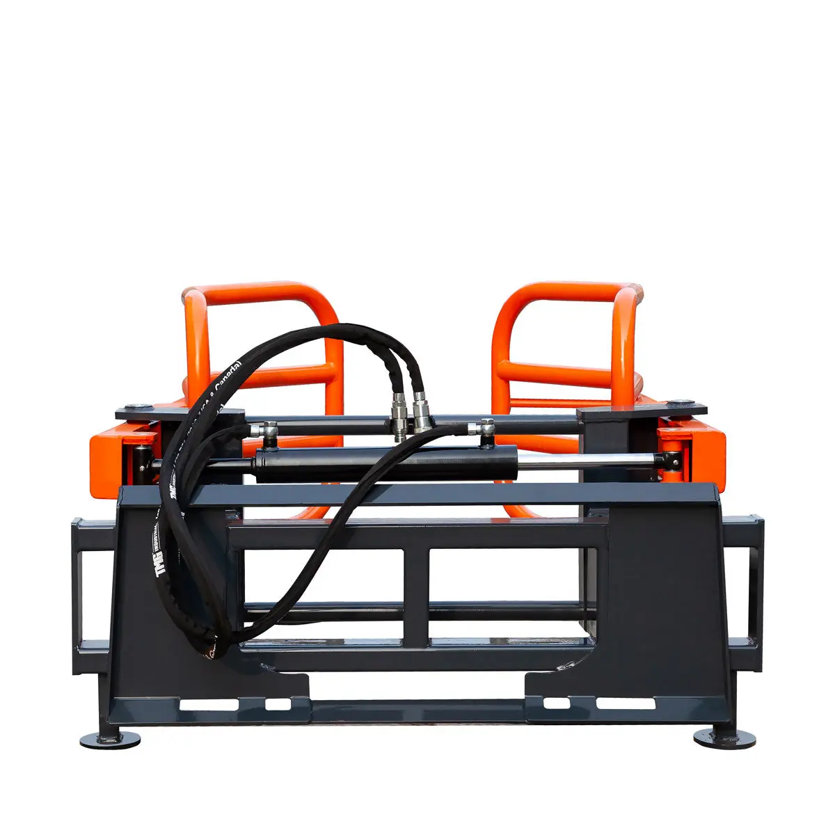 72" Skid Steer Hydraulic Round Bale Gripper/Squeeze, 2500 lb Capacity, 35" Depth, Dual Kickstands, Tubular Arms, Universal Quick-Mount, TMG-SBG72 - Image 4