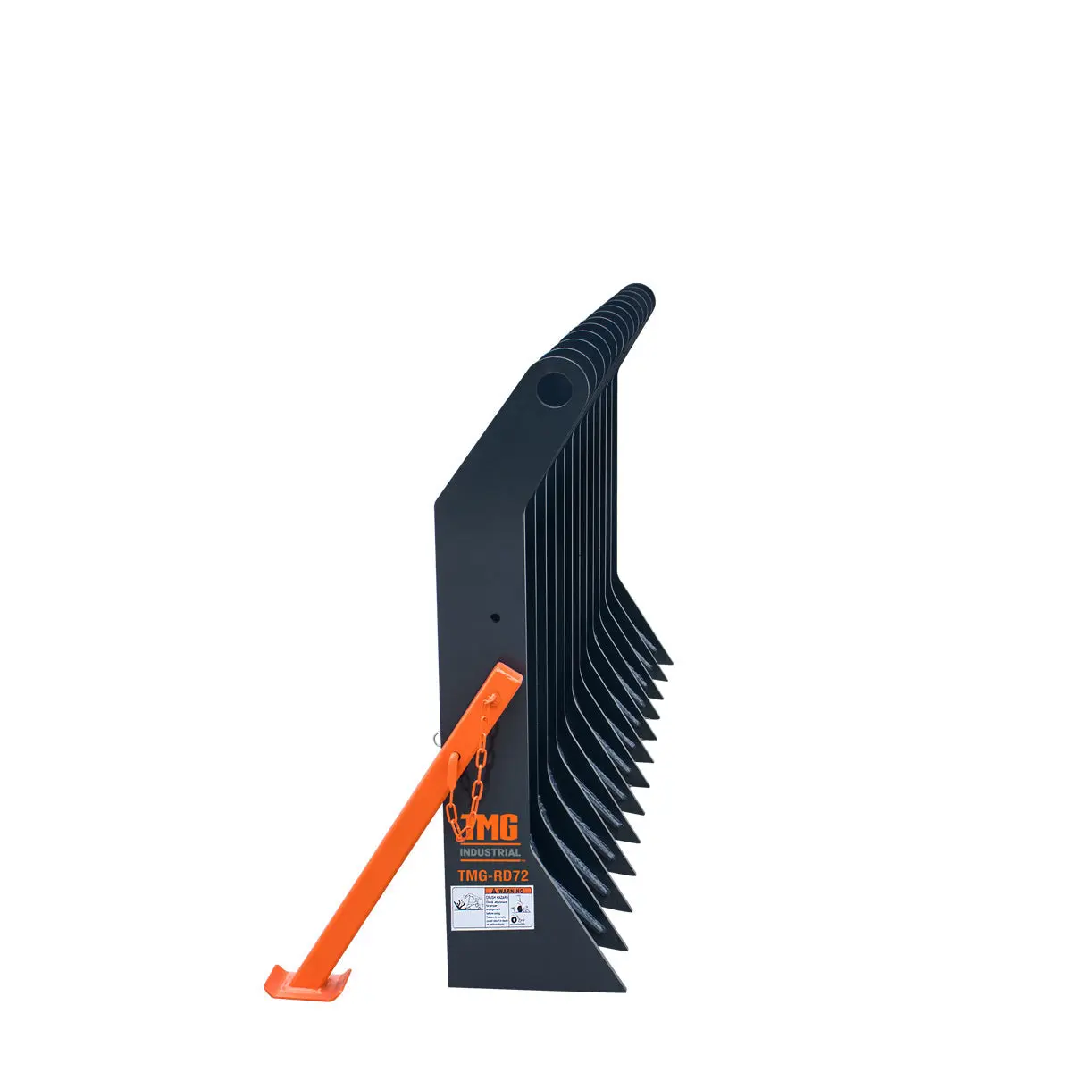 72" Skid Steer Root Debris Rake Attachment, Universal Mount, 6" Tine Spacing, 30-50 HP Skid Steers, TMG-SDR72 - Image 4