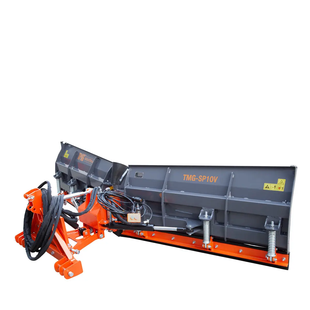 10' U/V Angle Blade Snowplow, Reversible Rubber Edges, 6 Positions, Category 1 & 2 Hookups, 3-Point Hitch, 40-90 HP Tractors, TMG-SP10V - Image 5