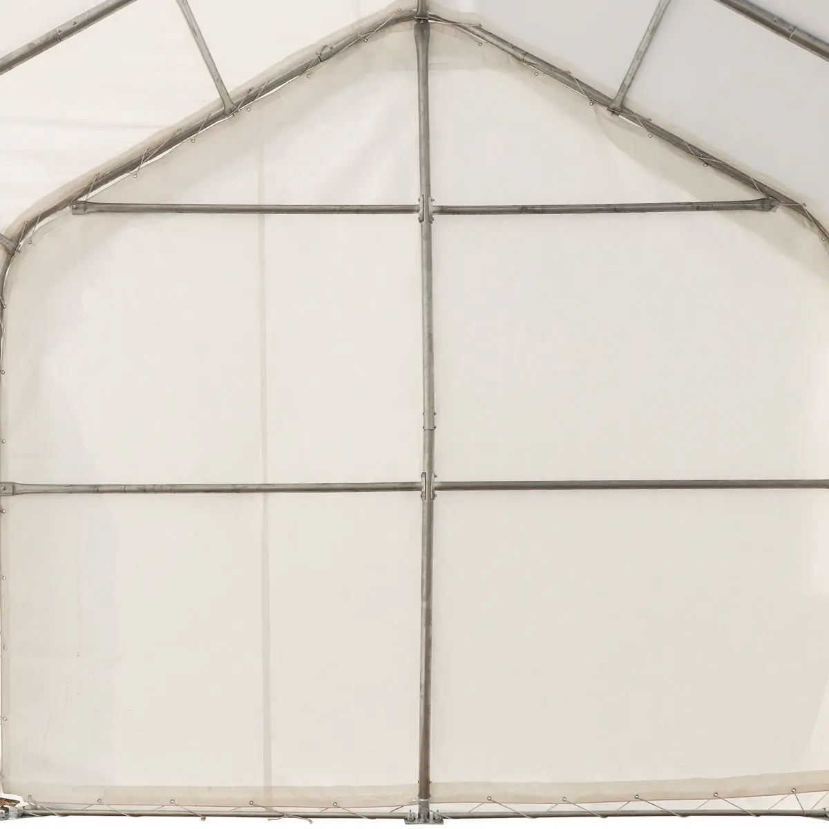 15' x 25' RV/Motorhome Storage Shelter, 17 oz PVC Fabric Cover, Front Roll-Up Door, Enclosed Rear Wall, 3-Layer Galvanized Steel Frame, 10' Straight Sidewalls, TMG-ST1525 - Image 8