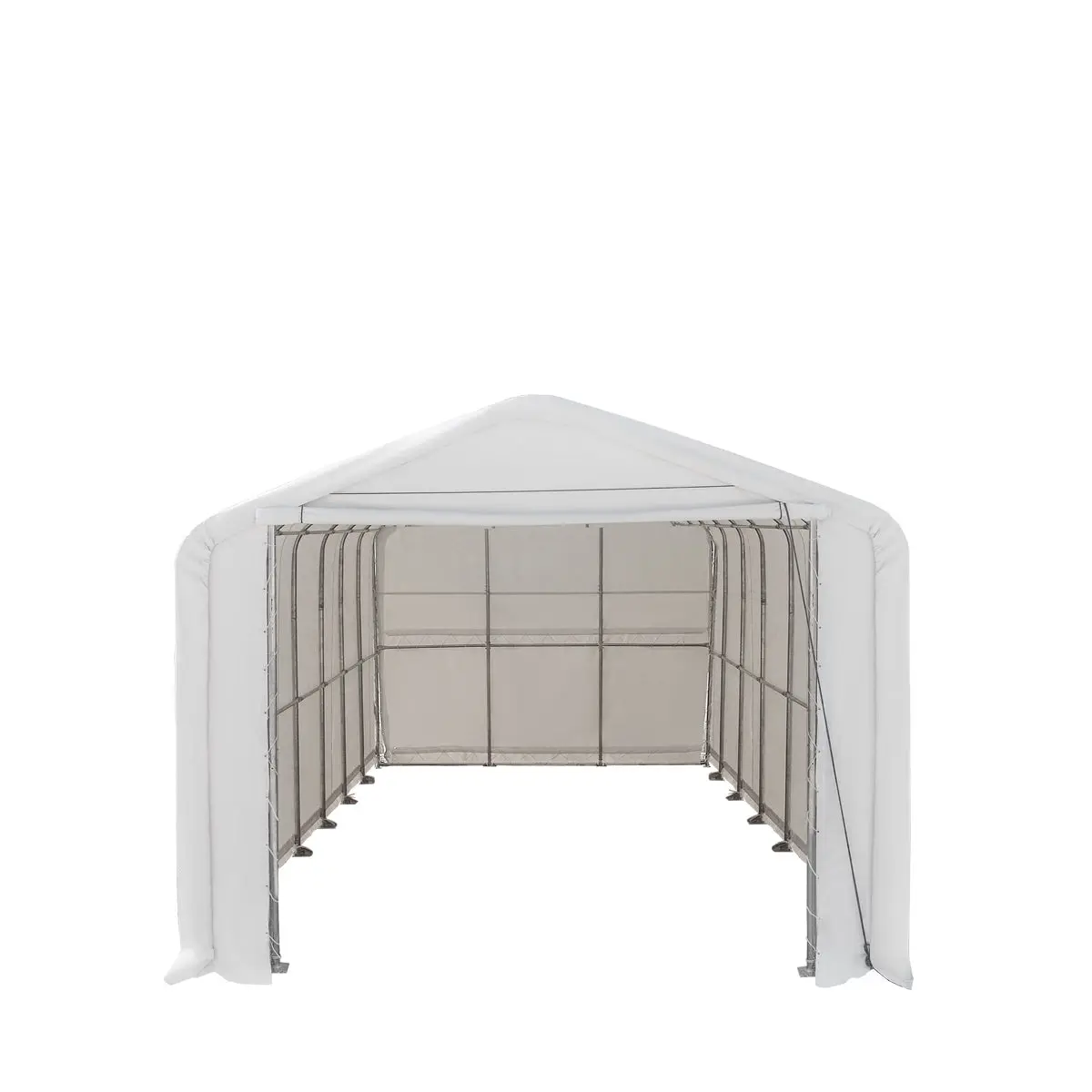18' x 30' RV/Motorhome Storage Shelter, 17 oz PVC Fabric Cover, Front Roll-Up Door, Enclosed Rear Wall, 3-Layer Galvanized Steel Frame, 13' Straight Sidewalls, TMG-ST1830 - Image 2