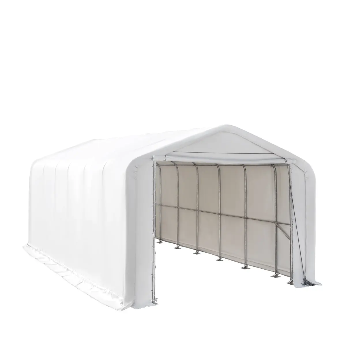 18' x 30' RV/Motorhome Storage Shelter, 17 oz PVC Fabric Cover, Front Roll-Up Door, Enclosed Rear Wall, 3-Layer Galvanized Steel Frame, 13' Straight Sidewalls, TMG-ST1830 - Image 3