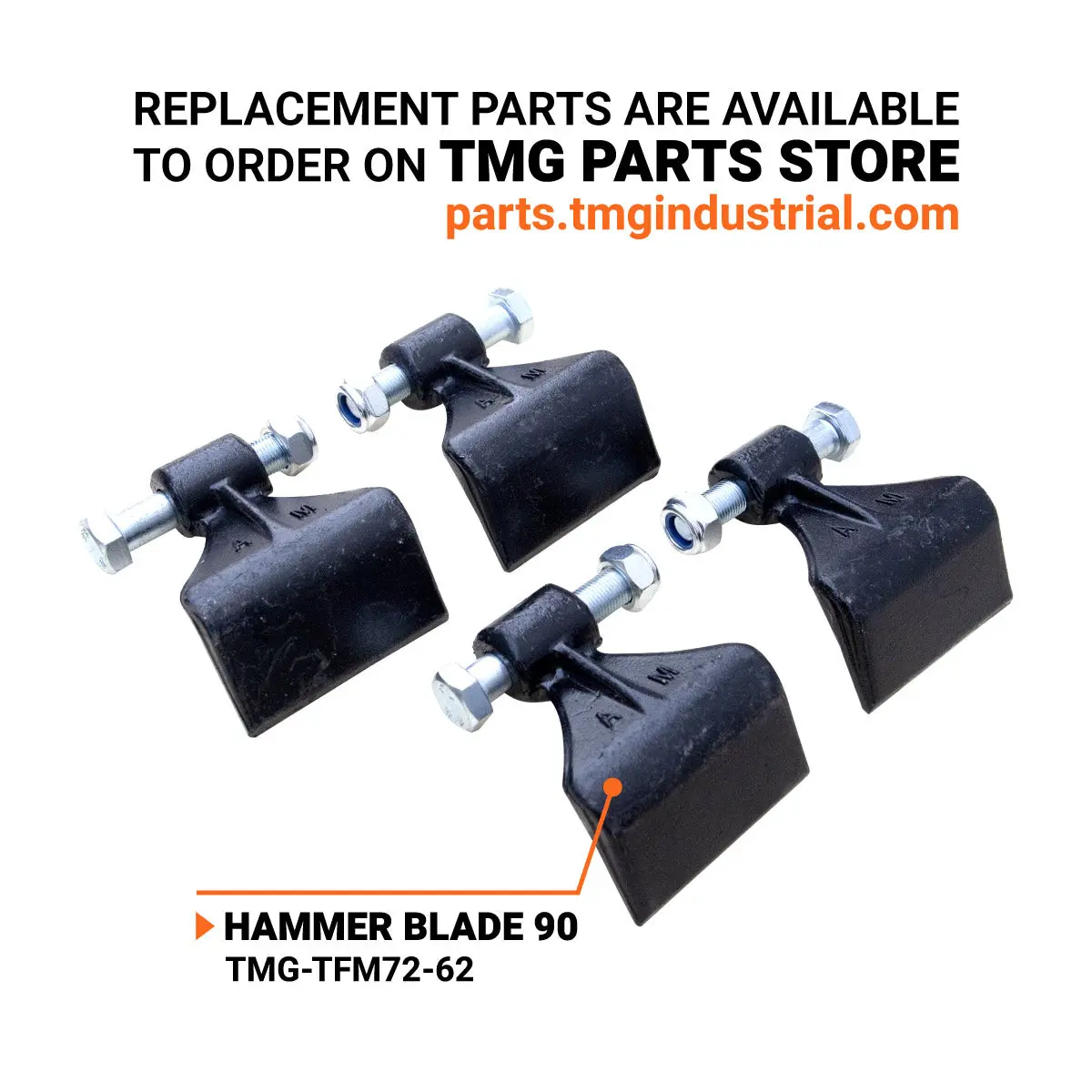 72" Flail Mower, 3-Point Hitch, 30-60 HP Tractor, PTO Drive Shaft, TMG-TFM72 - Image 4