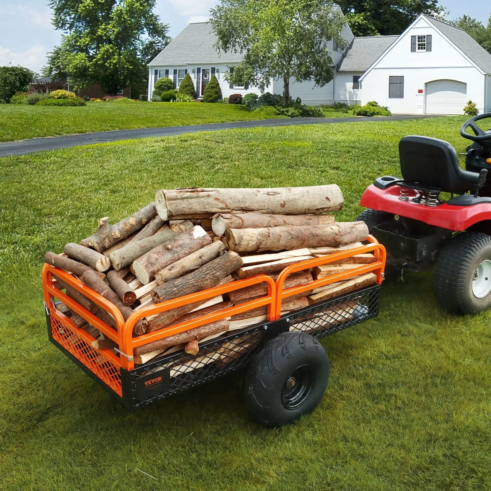 1500 lbs Steel Dump Trailer, 15 Cu. Ft Capacity, Removable Sides, Tow Behind for Mowers/Tractors/ATV, DOBA-DT1500 - Image 10